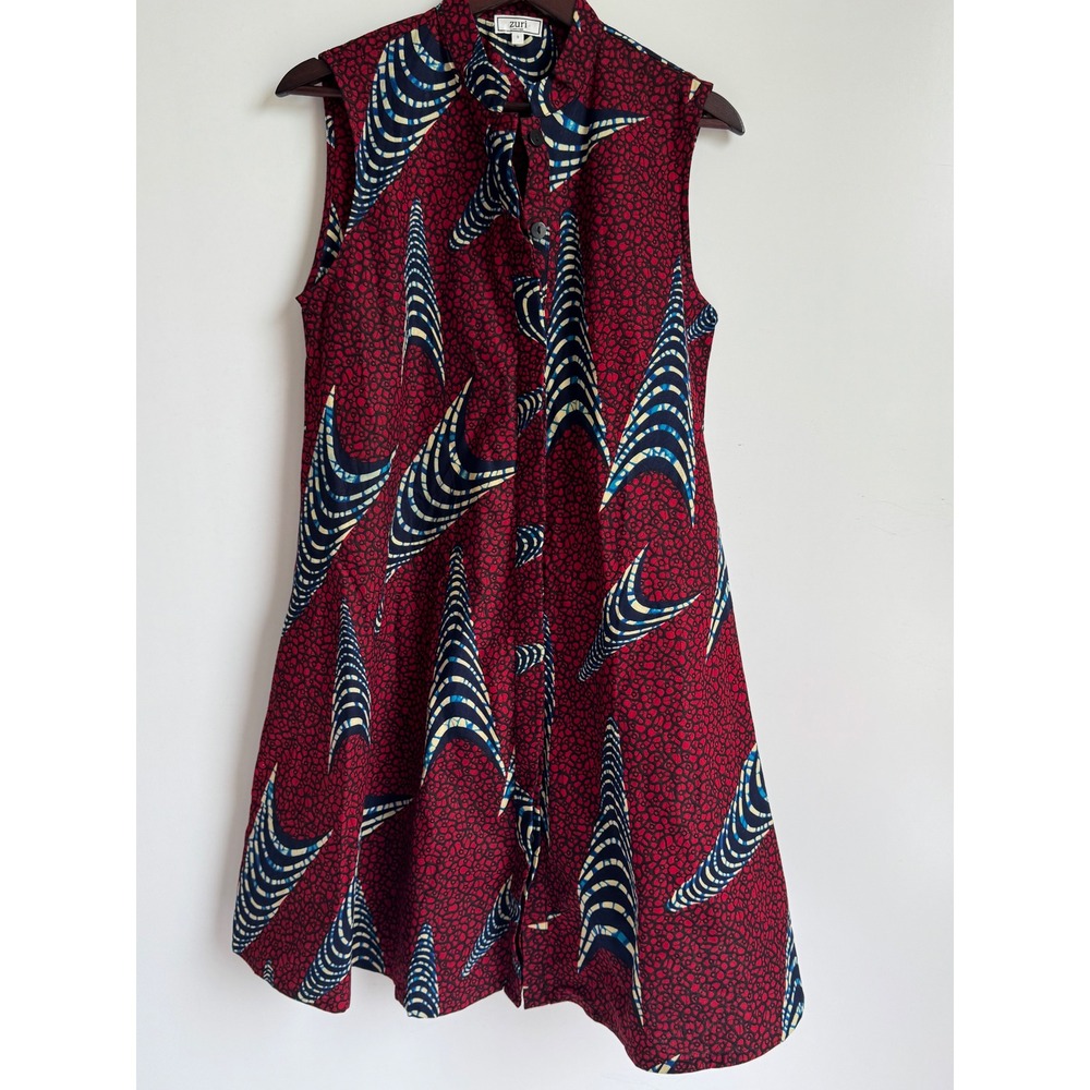 Zuri Kenya Just One Dress Call Waiting Red African A line Cotton Small handmade